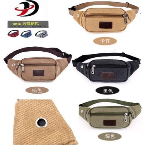 Yesetn Bag 062019 men and women s waist canvas bag single shoulder bag