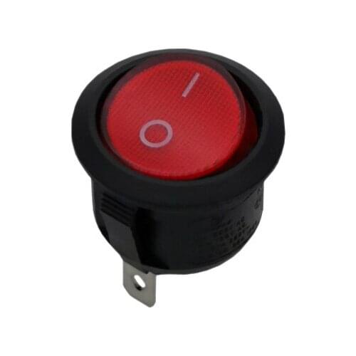 SZGAOY 3 Pin 2 Position SPST On/Off Red Lighted Round Rocker Switch AC 250V/6A AC 125V/10A