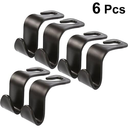 6Pcs High quality Practical Car Vehicle Back Seat Headrest Organizer Hanger Storage Hook for Groceries Bag Handbag Durable A20