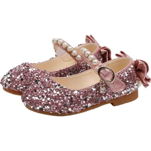 Spring autumn new sequined girls princess shoes rhinestone girls crystal shoes fashion student shoes show shiny dancing shoes
