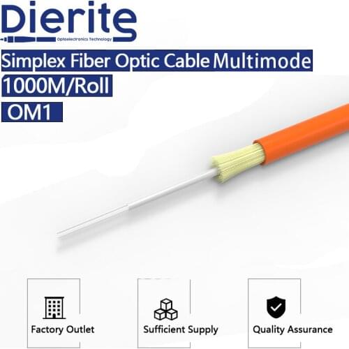 Indoor Fiber Optic Cable 2.0-3.0mm OM1 1000mRoll LSZH Orange Sheath Fiber Indoor Optical Cable Multimode for Data Communication