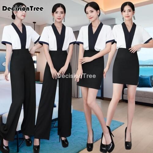 2021 women spa massage beautician uniform beauty salon waitress beautiful uniforms female hotel top+pants set work clothes