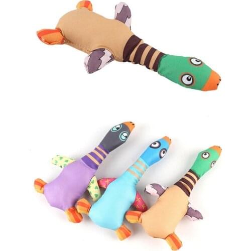 Dog Chew Toy Cleaning Teeth Squeaky Interactive Cartoon Animal Duck Shaped Pet Training Products Stuffed Pet Molar Chew Toy