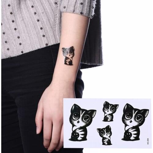 1 Sheet Fake Tattoos Waterproof Temporary Tattoo Sticker Breast Cute Cat Tatto Stickers Flash Tatoo For Girl Women