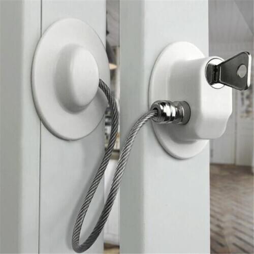1 pc Security Refrigerator Lock Baby Safety Lock Protection Cable Drawer Door Cabinet Cupboard Toilet Lock Plastic Locks Straps