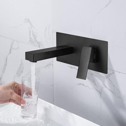 Widespread Bathroom Faucet Concealed Faucet Brass Vanity Water Faucet Sink Tap In-wall Faucet Hot and Cold Mixer Basin Water Tap