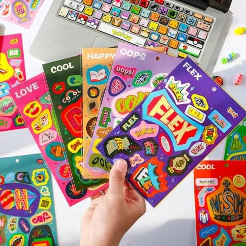 2 Pcs Cute Deco Stickers Scrapbooking Stick Label Diary Album Personalized Decoration Sticker Kawaii Toy Gift Korean Stationery