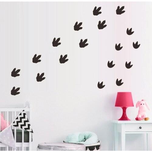 32pcs Dinosaur Footprints Vinyl Wall Stickers Cartoon DIY Dinosaur Paw Print Wall Art Decals Children Nursery Wall Decor