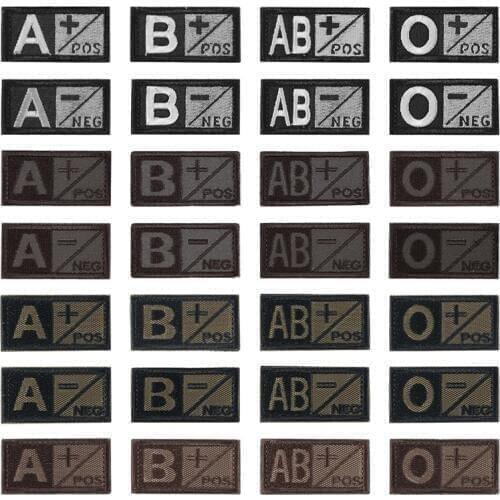 3D Blood Type Embroidery Patch Embroidered Patches Military Tactical Armband Hook & Loop Sewing Appliques Clothing Accessory