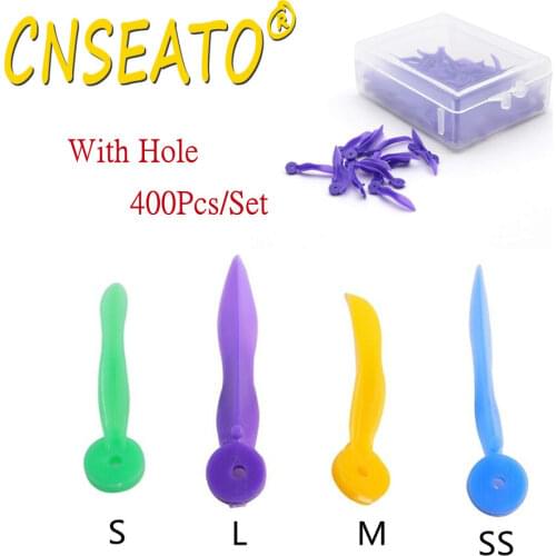 400pcs Dental Plastic Wedges With Holes Dentistry Tools Spare Parts Dentist materials 4 Colors Composite Wedge Set Instruments