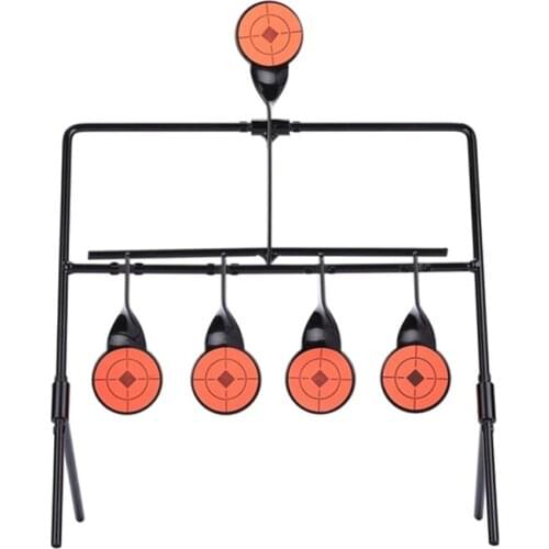 5 targets automatically reset, rotating air gun rifle slingshot shooting metal target suit, used for hunting practice/match