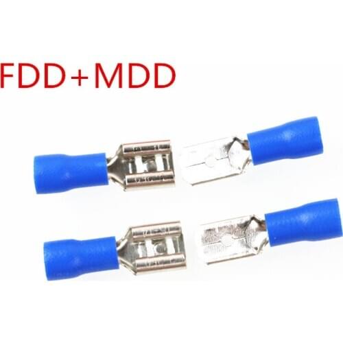 50pcs 25sets/lot Male and female pre-insulated end / insulated end / plug spring MDD FDD 2-187 4.8