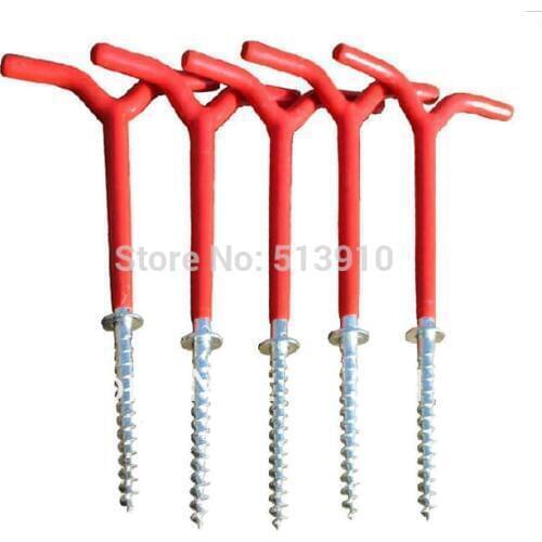 8pcs/lot!V dual-use multi-word ice nails/Ice tent bracket holder/Ice fishing spiral drill rod ice shelf extended