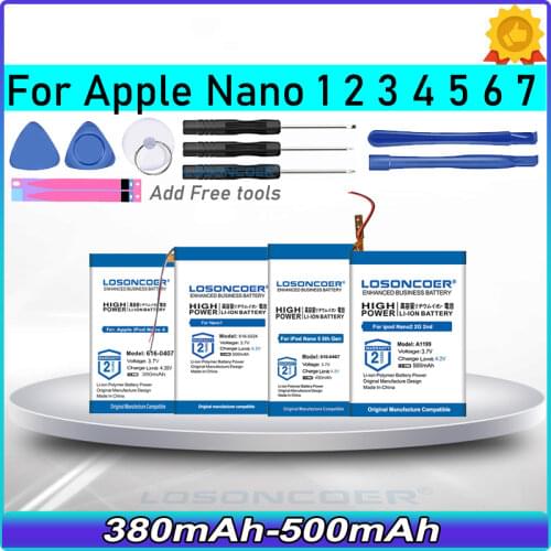 LOSONCOER 616-0639 450mAh Battery for Apple iPod Nano 7th 7 Gen Batteries A1446 616-0640 MB903LL/A MP3 MP4