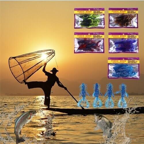 Hot Sale Fishing Accessories Creative Shrimp Fake Bait Shrimp Soft Baits Hook Worm Silicone Prawn Lure Pesca Accesorios Leurre 7