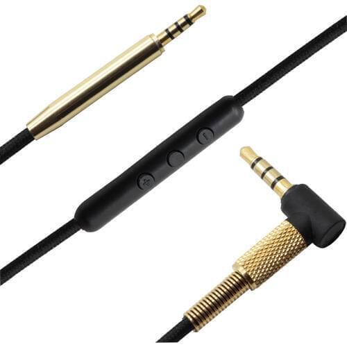 Male to Male 3.5mm to 2.5mm Hifi Audio Cables Headphones Cords With Mic Controltalk Volume Control for iPhone Android Samsung