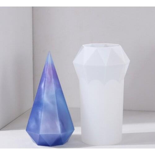 Diamond Cone Shape Candle Epoxy Resin Mold Home Decorations Silicone Mould DIY Crafts Jewelry Ornaments Casting Mold
