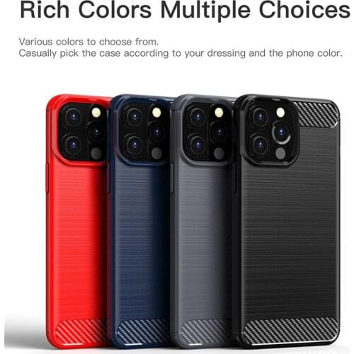 For Apple iPhone 13 Case For iPhone 13 Mini Luxury Carbon Fiber Skin Soft Silicone Cover Case For iPhone 13 Pro Max Phone Cases