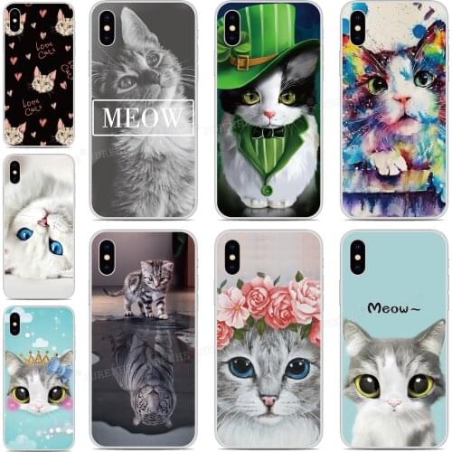 Cute Cat Phone Case For Huawei Nova 5 6 SE 7i Y7P 4e Y5 Y6 Honor 20 9X 8S Mate 30 P40 Plus P30 Pro Lite E P Smart 2019 Cover