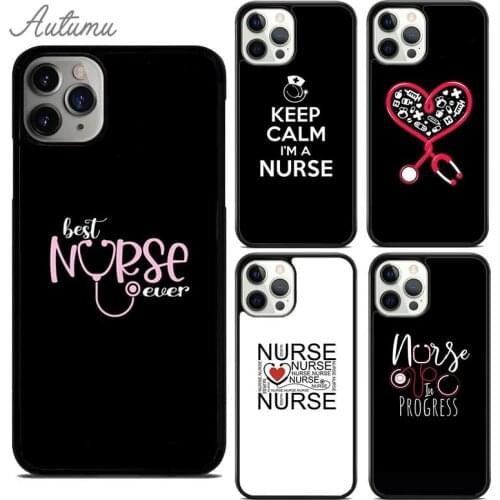 I Am A Nurse Stethoscope Heart Nursing Heartbeat Phone Case for iPhone 11 12 Pro Max mini X XR XS SE 2020 5 6S 7 8 Plus Cover