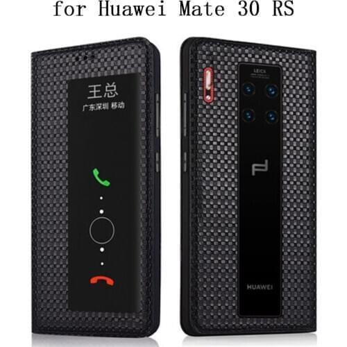 Handmade Smart Phone Case for Huawei Mate 30 rs Luxury Genuine Cow Leather Cover Bag for Huawei Mate 30rs Flip skin mate30rs new