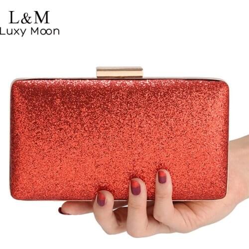 Ladies Hand Bag Sequin Wedding Clutch Purses And Handbags Glitter Evening Bag For Women Mini Banquet Shoulder Metal Box X635H