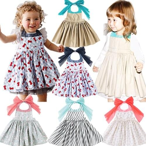 Disney Kids Dresses for Girls Dress Christmas Children Clothing Bib Floral Dining Waterproof Apron Childrens Gowns Elegant