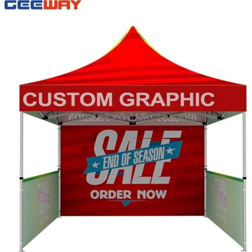 Double-Sided Full Backwall,Single-Sided Half Sidewalls,10x10 Custom 300d Oxford Fabric Canopy Tent