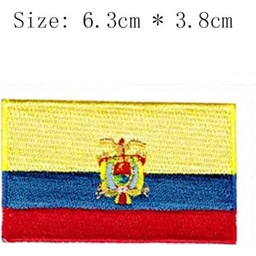 Ecuador 2.5" wide embroidery flag patch Wholesale free shipping iron sew on bags left chest National Emblem eagle logo