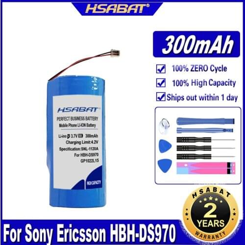 HSABAT GP1022L15 300mAh Battery For Sony Ericsson HBH-DS970 HBH-DS980 Earphone Batteries