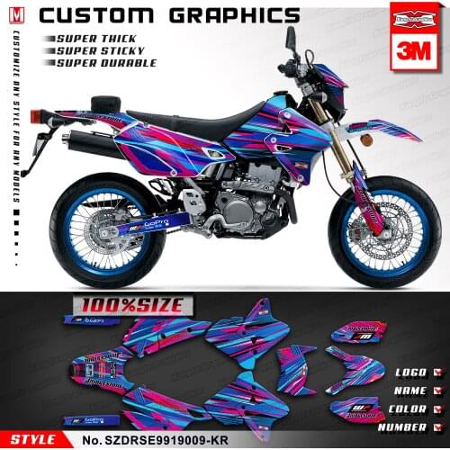 KUNGFU GRAPHICS Personalised Decals MX Stickers for DRZ400SM DRZ 400 Enduro 1999 to 2019 KLX 400R 2002 to 2004
