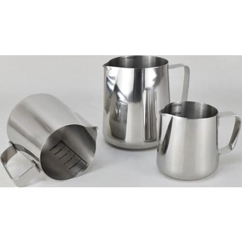 Coffee Pull Flower Cup Milk Frother Pots Jug Pitcher Jar Stainless Steel Espresso Barista Craft Latte Cappuccino Maker Pointed