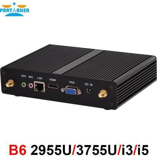 Intel core i3 4020Y i5 4200Y Fanless mini pc Win 7 10 Gigabit LAN VGA HDMI office nettop pc 2955U Thin Client HTPC 3215U