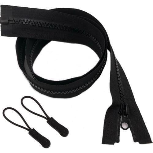 5# 30 inch Plastic Resin Zipper with Zipper Pulls Separating Jacket Coat Zippers for Sewing Accessories (2pcs/Pack)