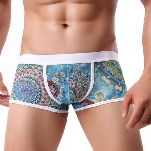 Brand men sexy underwear men shorts gauze boxers gay underwear Mesh Breathable mens boxer shorts size XXL