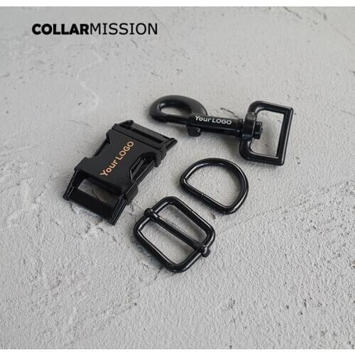 20sets/lot (metal buckle+adjust buckle+D ring+metal dog clasp/set) 25mm sewing provide laser engraving service customize LOGO