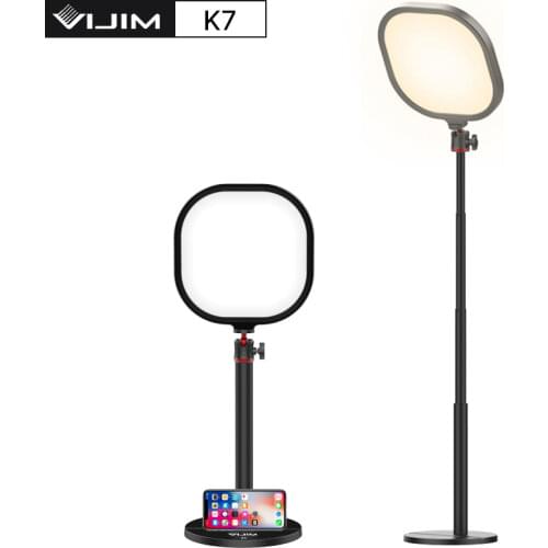 VIJIM K7 Table Led Video Light 3200K-5600K Live Panel Light Photography Studio Camera Lamp With 1/4'' Tripod Stand Base