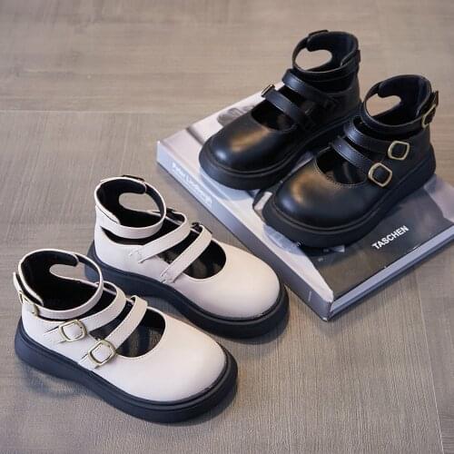 2021 New Summer Leather Shoes Princess Shoes British Style Square Toe Girls Roman Shoes High Top Shoes Non-slip Breathable Chic