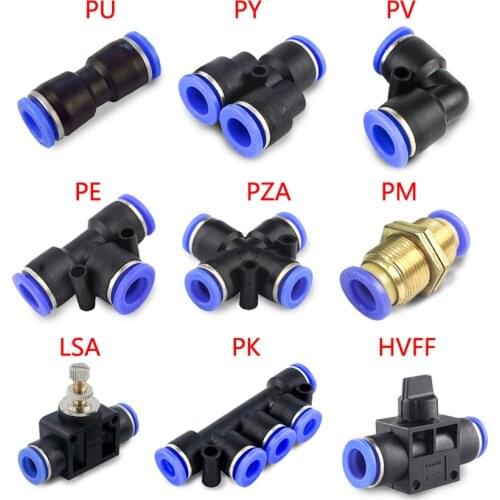 Pneumatic air pipe PZA / PK / PU / PV / PE / py / hvff / PM / LSA, quick thrust joint, adapter, hose joint 4 / 6 / 8 / 10 / 12