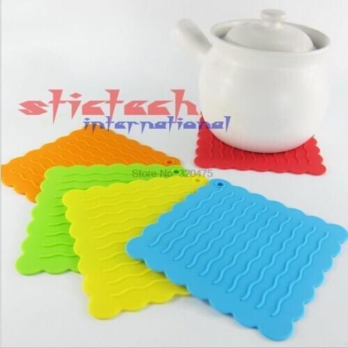 By dhl 200pcs European wave type silicone food mat waterproof heat insulation cup pad high temperature anti place mat tools