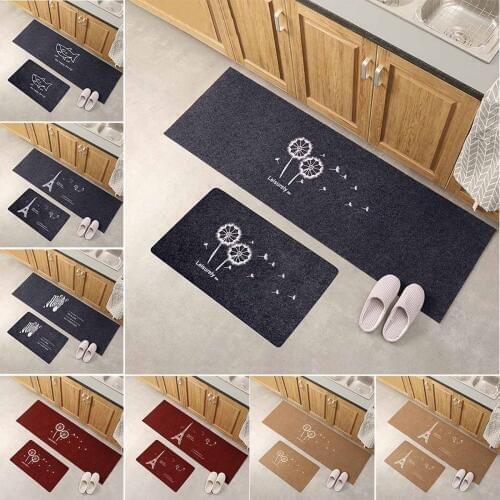 Polyester Non Slip Washable Floor Mat Home Kitchen Bathroom Living Room Floor Rug Mat Door Runner Hallway Carpet 9 Types 2 Sizes