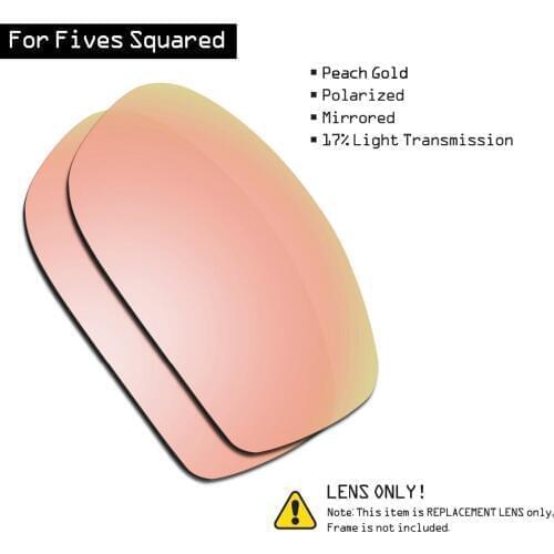 SmartVLT Polarized Sunglasses Replacement Lenses for Oakley Fives Squared - Peach Gold