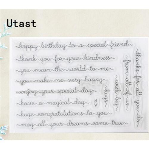 Birthday Common Words Clear Silicone Stamps /Transparent Rubber Stamp for DIY Scrapbooking /Photo Album Decorative Craft Making