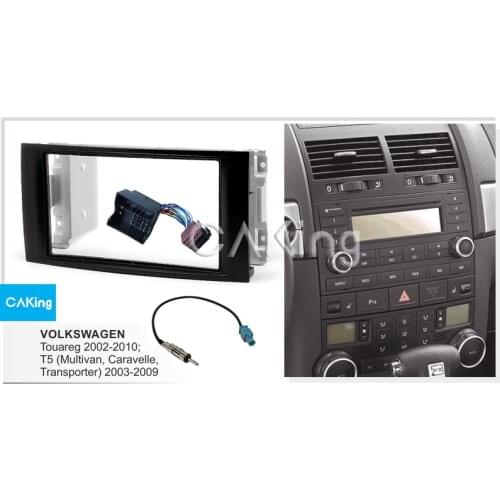 Fascia Radio Panel for Volkswagen Touareg 2002-2010;T5 (Multivan,Caravelle,Transporter) 2003-2009 Dash Fitting Kit Facia Plate