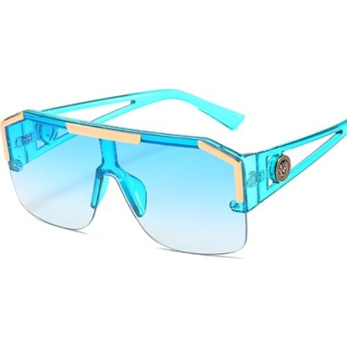 Luxury Square Men Sunglasses Fashion Classic Brand Designer Retro Sun Glasses Women One Piece Oversized Gradient Oculos De Sol