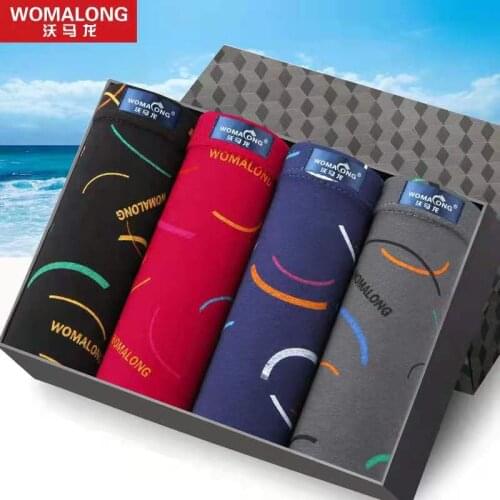 4pcs/lot 2021 New Male Panties Cotton Mens Underwear Boxers Breathable Man Boxer Solid Underpants Comfortable Shorts QS9104