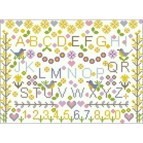 Spring garden letters patterns Counted Cross Stitch 11CT 14CT 18CT DIY Chinese Cross Stitch Kits Embroidery Needlework Sets