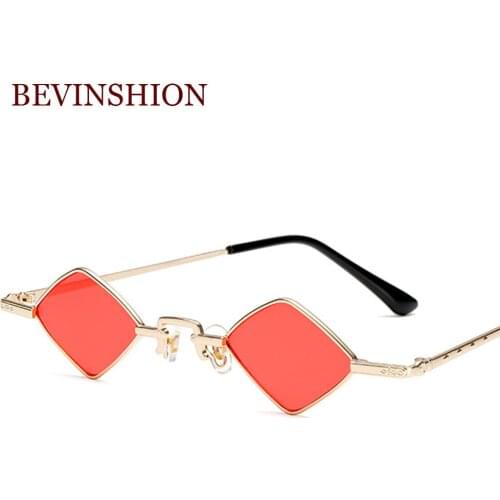 Metal Vintage Punk Glasses Square Sunglasses Women Men Brand Designer Cool Unisex Eyeglasses Small Frame Carved Red Pink Lens