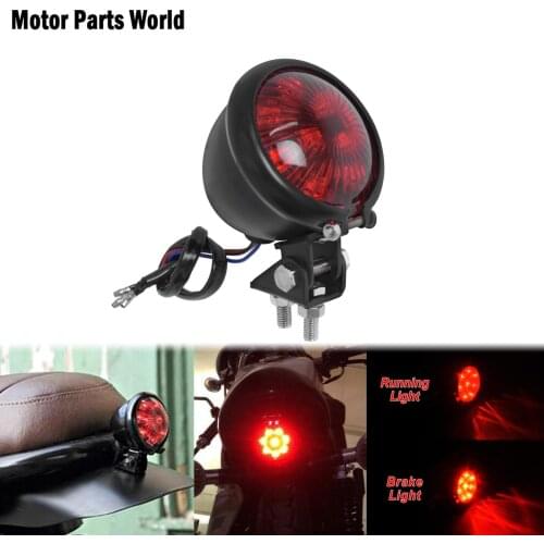 Motorcycle 12V Adjustable Red LED TailLight Brake Rear Lamp Cafe Racer Style Stop Tail Light For Harley SportsterXL Touring Dyna