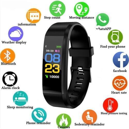 Women Watch 115plus Bluetooth Movement Smart Watch Waterproof Heart Rate Step Gauge Adult Blood Pressure Digital Wristwatches